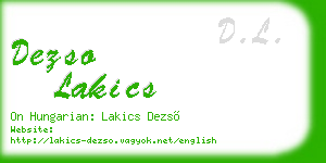 dezso lakics business card